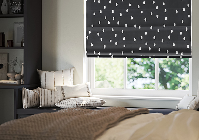 Ink Spots, Black and White - Twist&Fit Roman Blind - Image 5